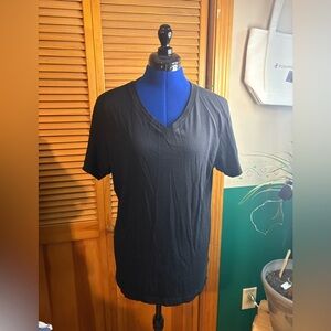 H&M Black V-Neck Short Sleeve Tee
